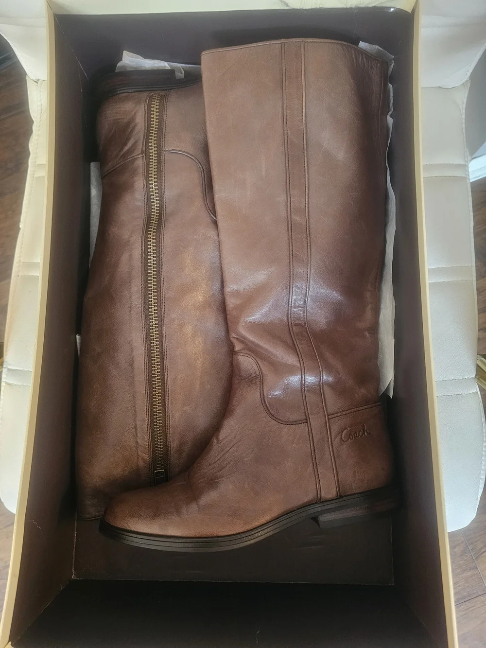 Coach Brown Leather Knee-High Boots